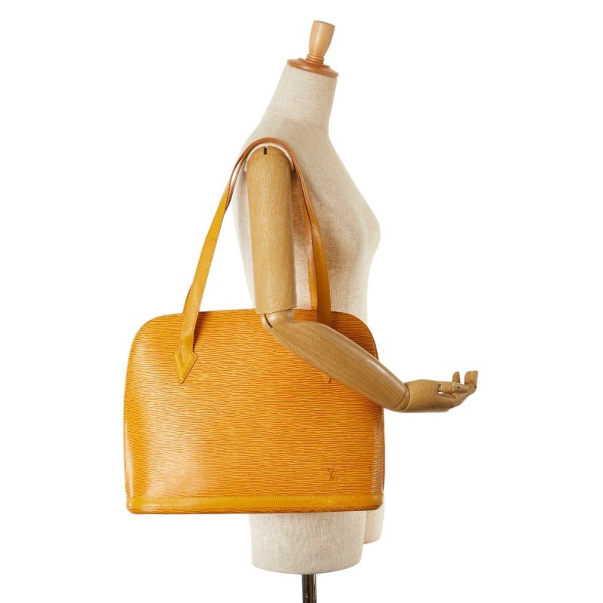 Louis Vuitton Lussac, Yellow, Leather, shoulder