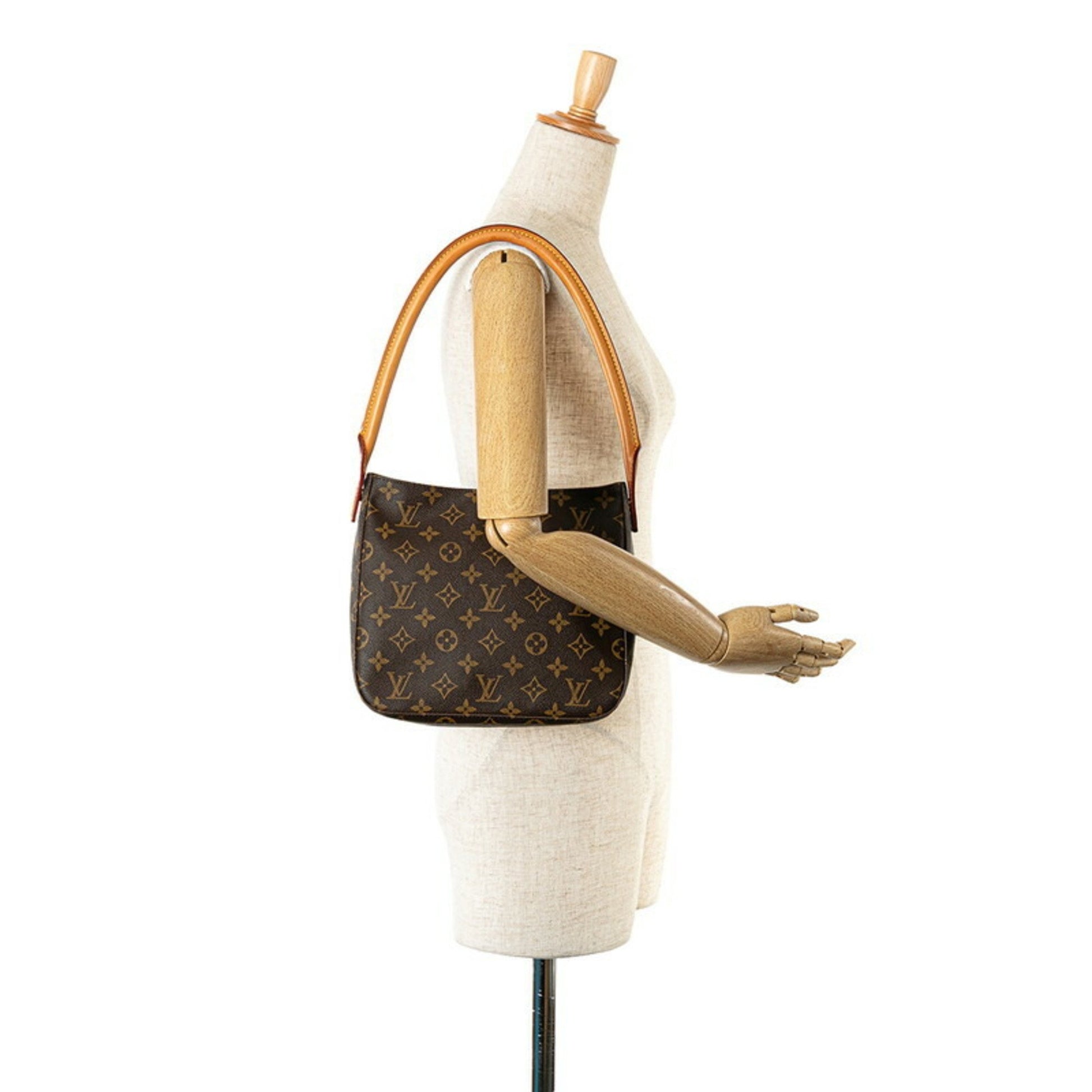 Louis Vuitton Looping MM, Brown, Canvas, shoulder