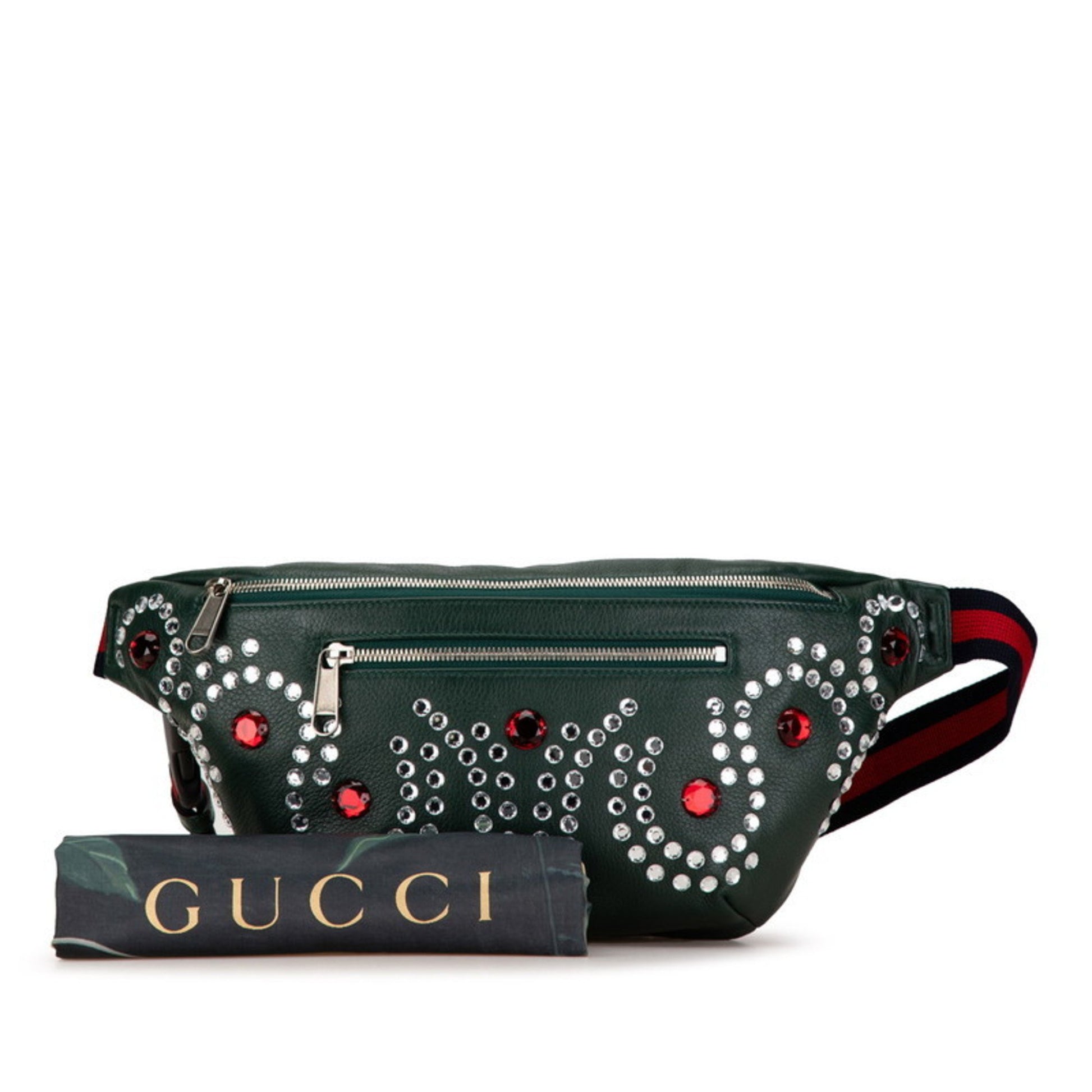 Gucci Ophidia, Green, Leather, shoulder
