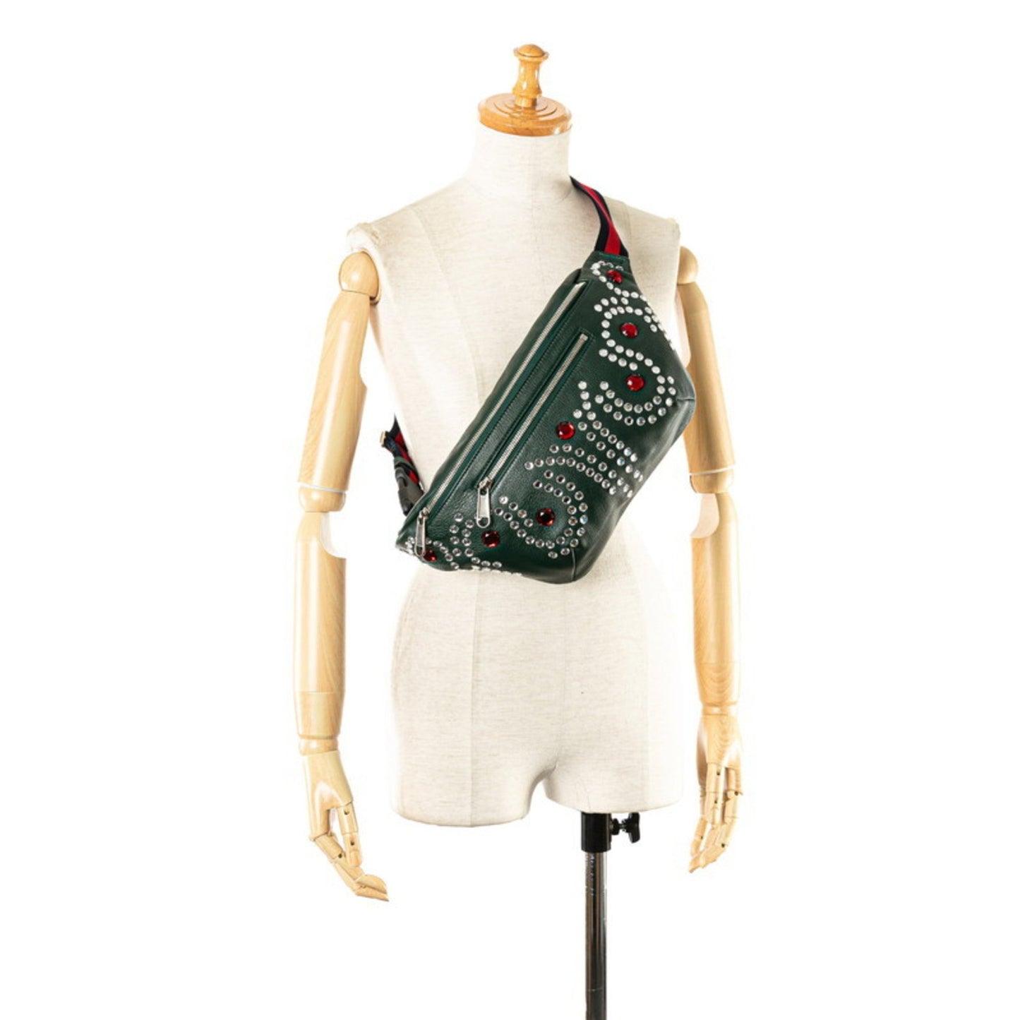 Gucci Ophidia, Green, Leather, shoulder
