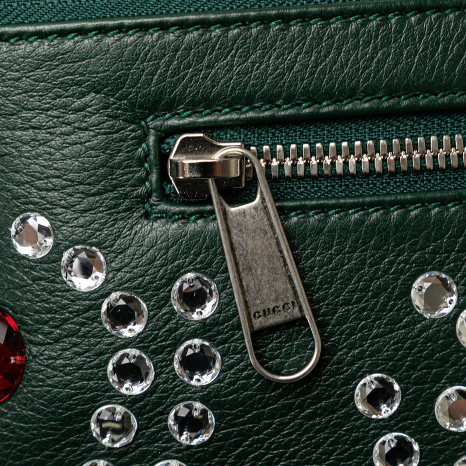 Gucci Ophidia, Green, Leather, shoulder