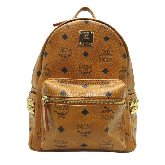 MCM Visetos, Brown, Canvas, backpack