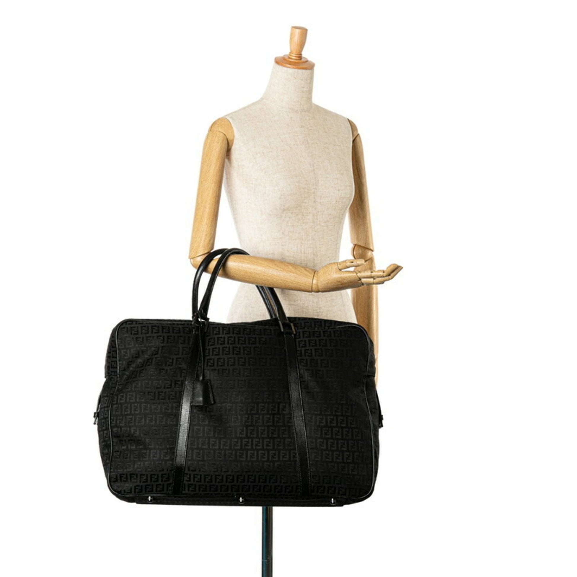 Fendi Zucca, Black, Canvas, travel