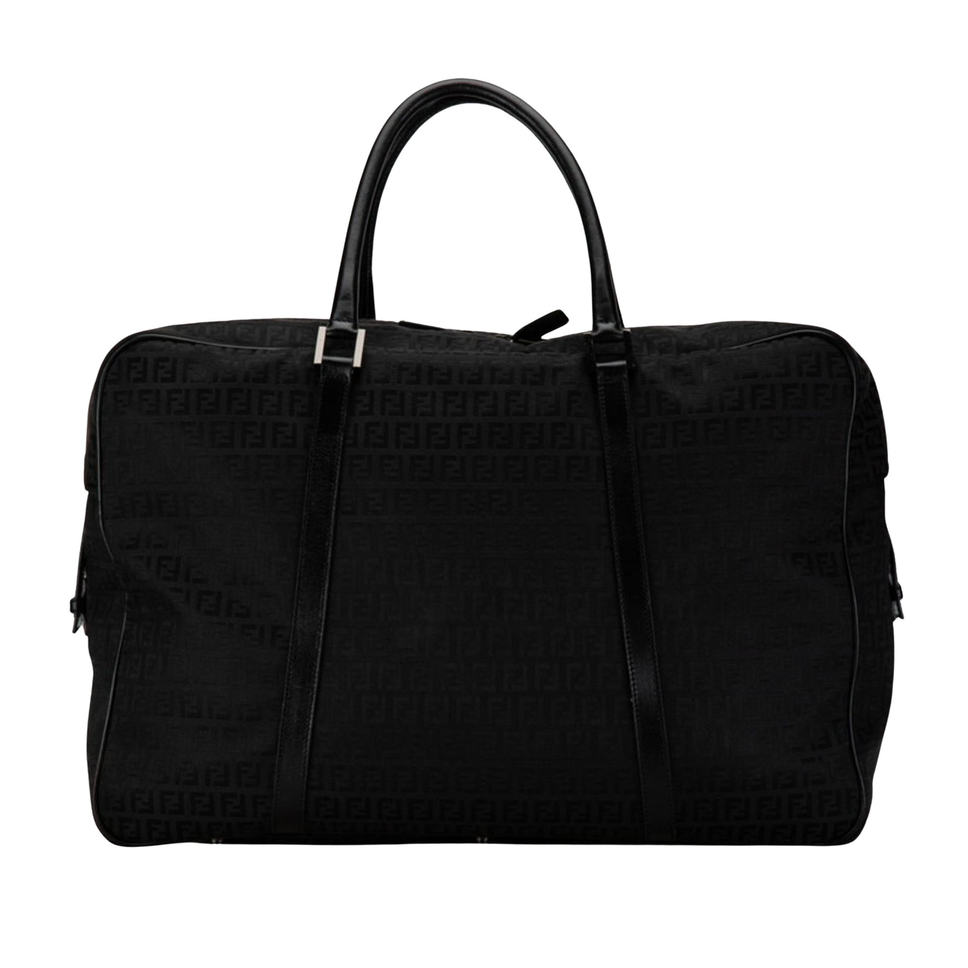 Fendi Zucca, Black, Canvas, travel