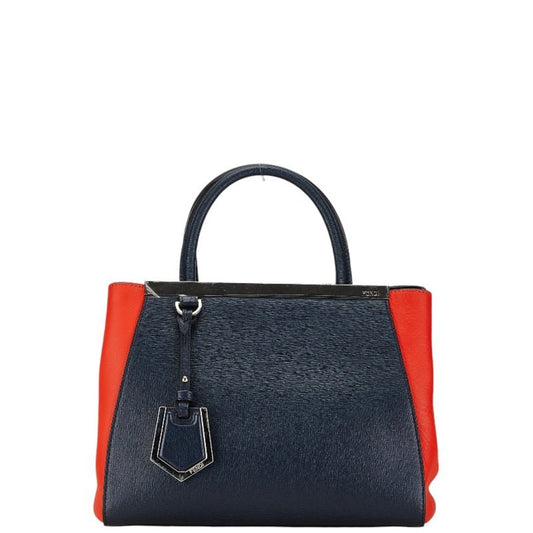 Fendi 2Jours, Navy, Leather, handbag