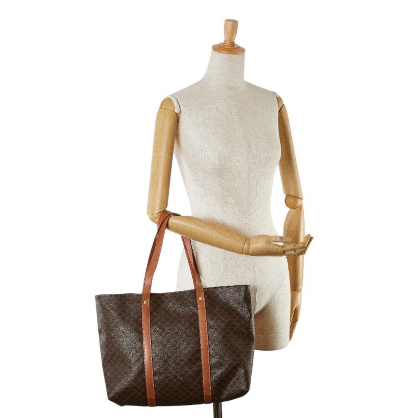 Céline Macadam, Brown, Canvas, tote