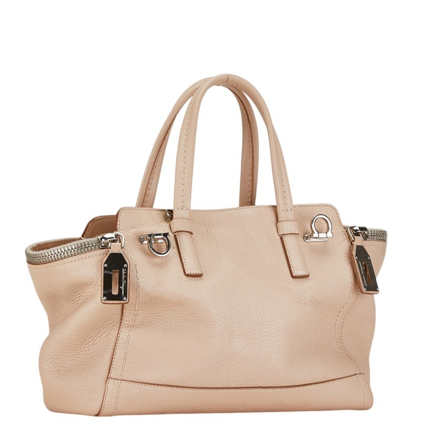 Salvatore Ferragamo Gancini, Beige, Leather, tote