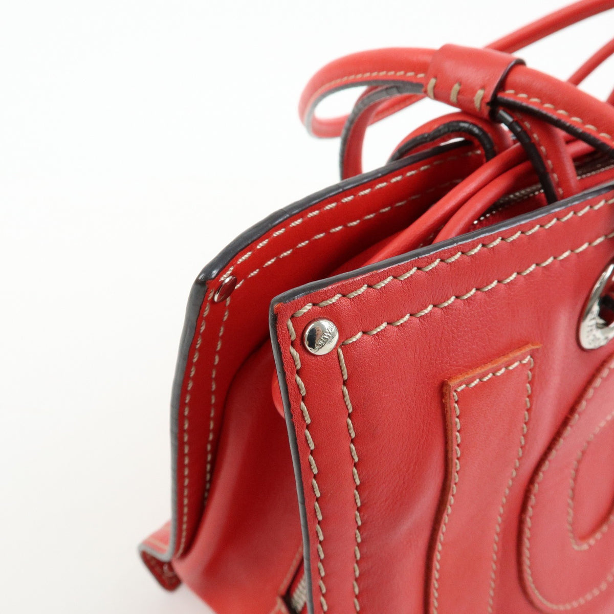 Loewe Anagram Leather, Red, Leather, Tote Bag