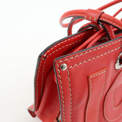 Loewe Anagram Leather, Red, Leather, Tote Bag