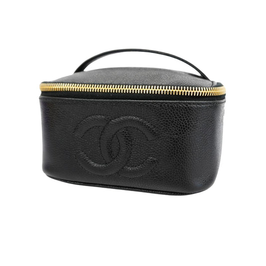 Chanel Vanity, Black, Leather, handbag