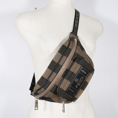 Fendi Pecan, Brown, Canvas, clutch