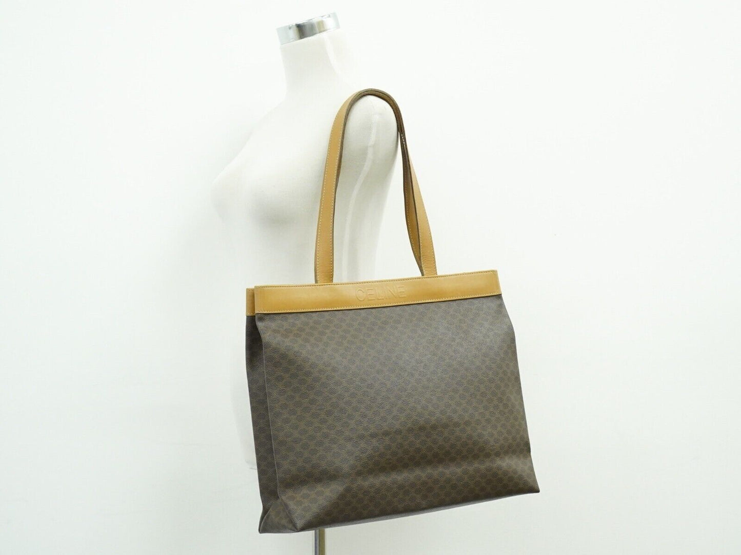 Céline Macadam, Brown, Canvas, tote