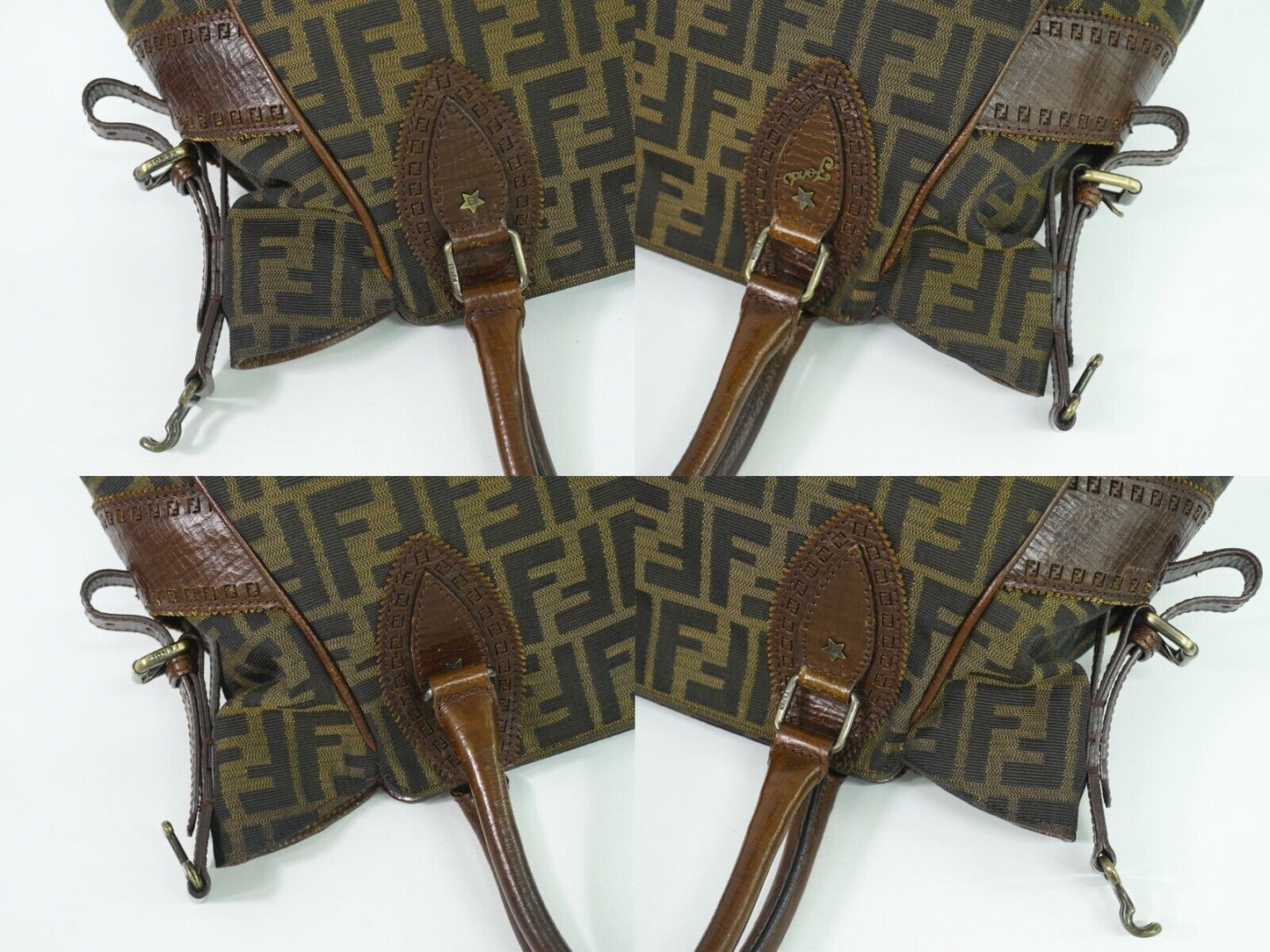 Fendi Etniko, Brown, Canvas, handbag