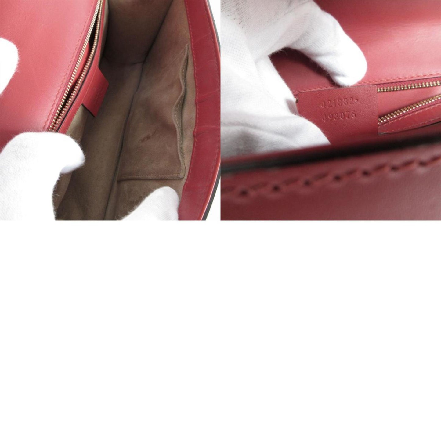 Gucci Sylvie, Red, Leather, shoulder