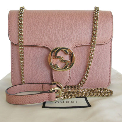 Gucci Interlocking G, Pink, Leather, shoulder