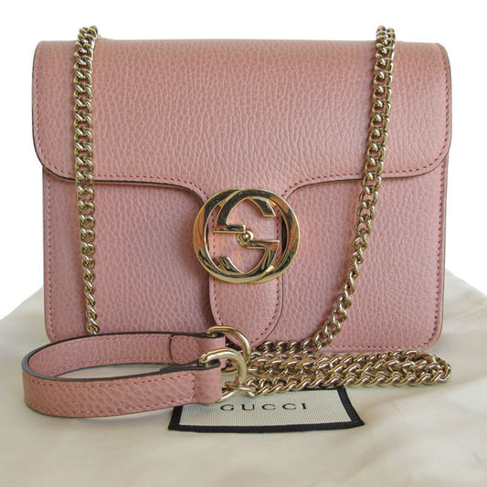 Gucci Interlocking G, Pink, Leather, shoulder