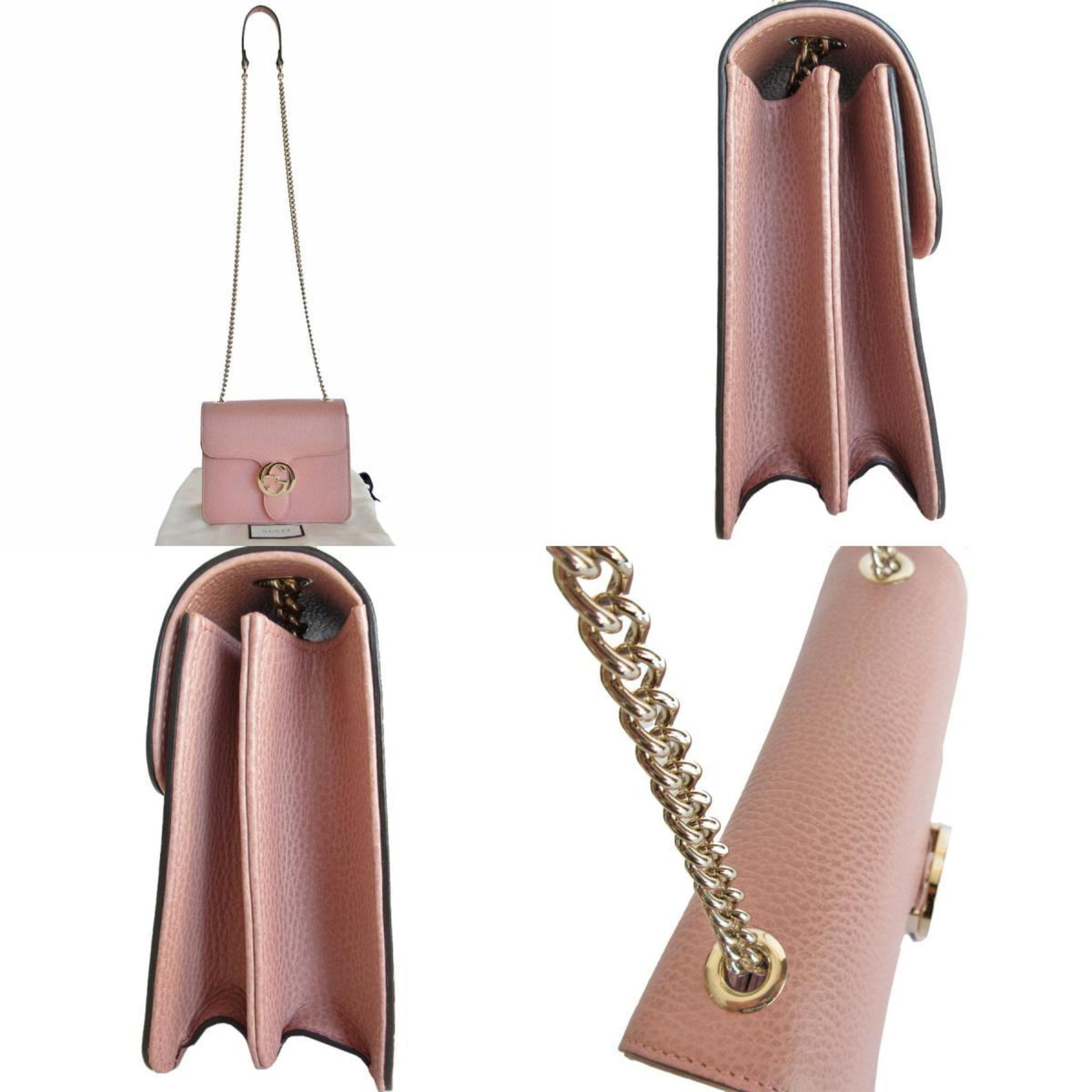 Gucci Interlocking G, Pink, Leather, shoulder