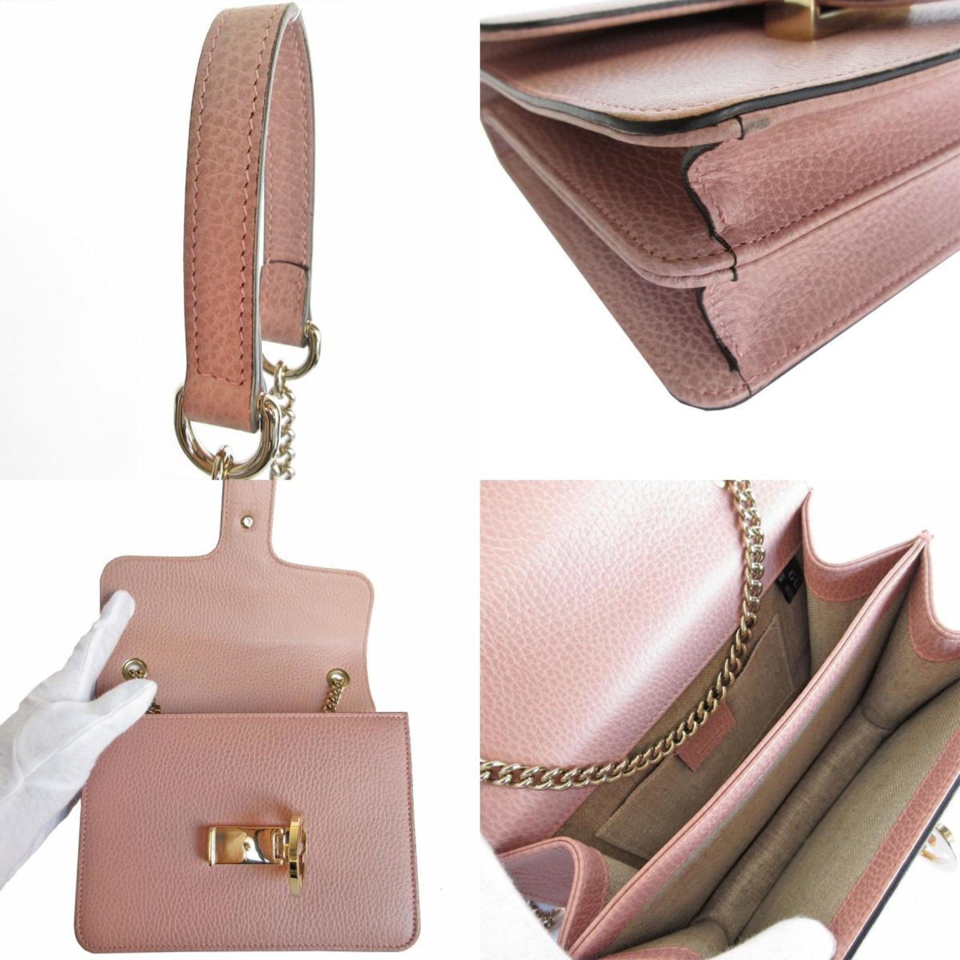 Gucci Interlocking G, Pink, Leather, shoulder
