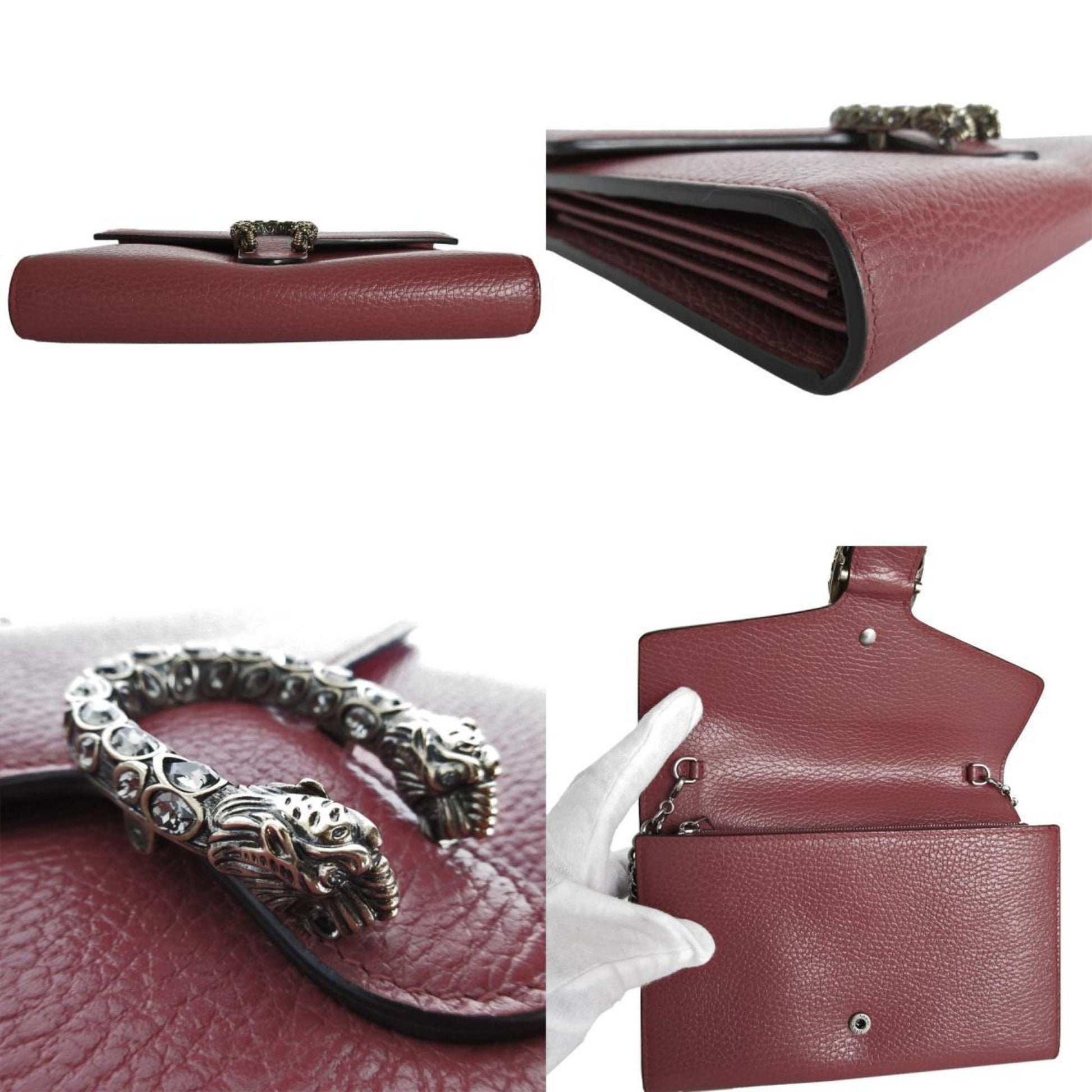 Gucci Dionysus, Burgundy, Leather, shoulder