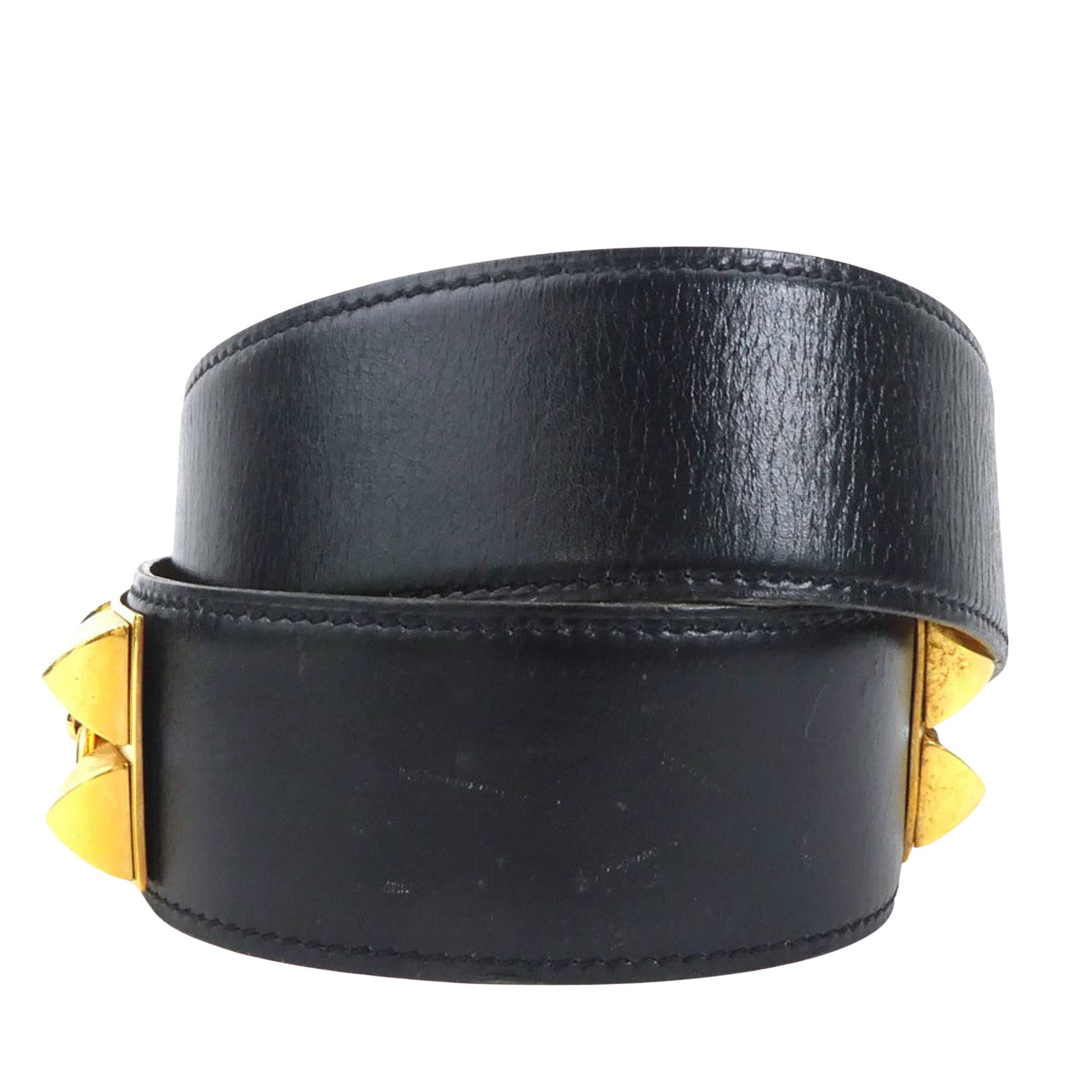 Hermès Collier de chien, Black, Leather, belt