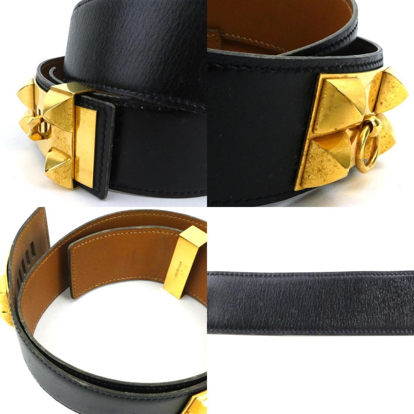 Hermès Collier de chien, Black, Leather, belt