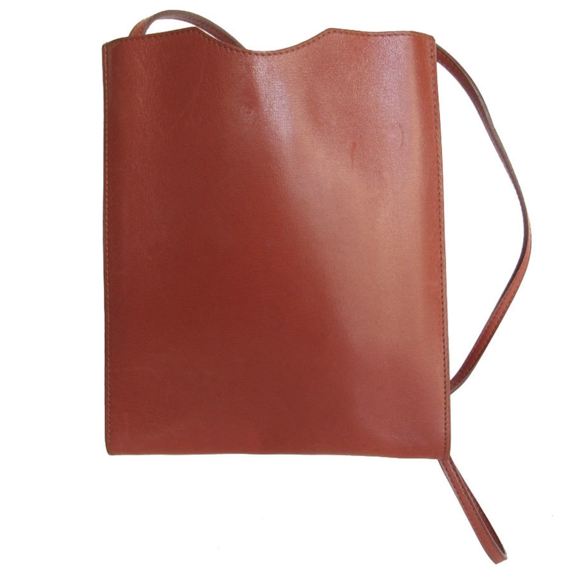 Hermès Onimetou, Brown, Leather, shoulder