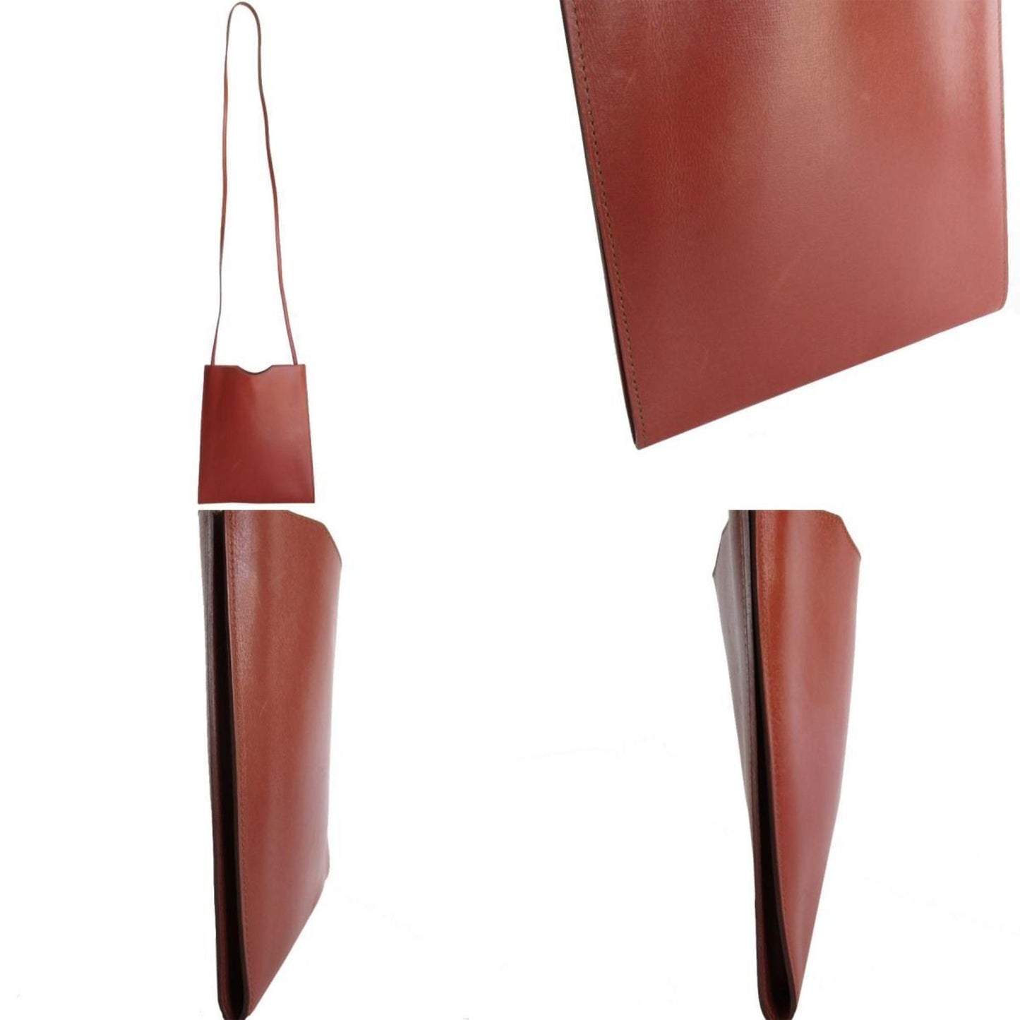 Hermès Onimetou, Brown, Leather, shoulder