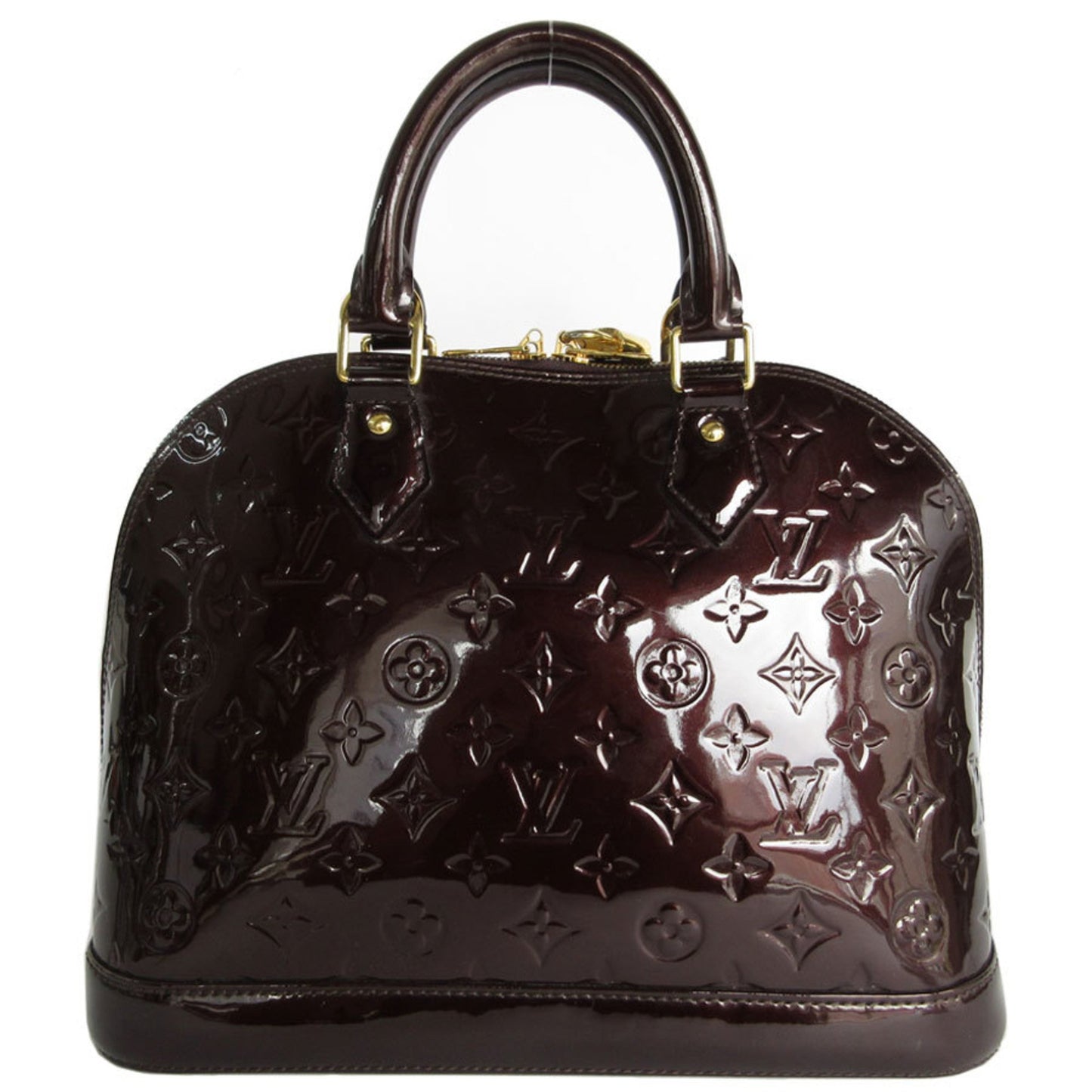 Louis Vuitton Alma, Burgundy, Canvas, handbag