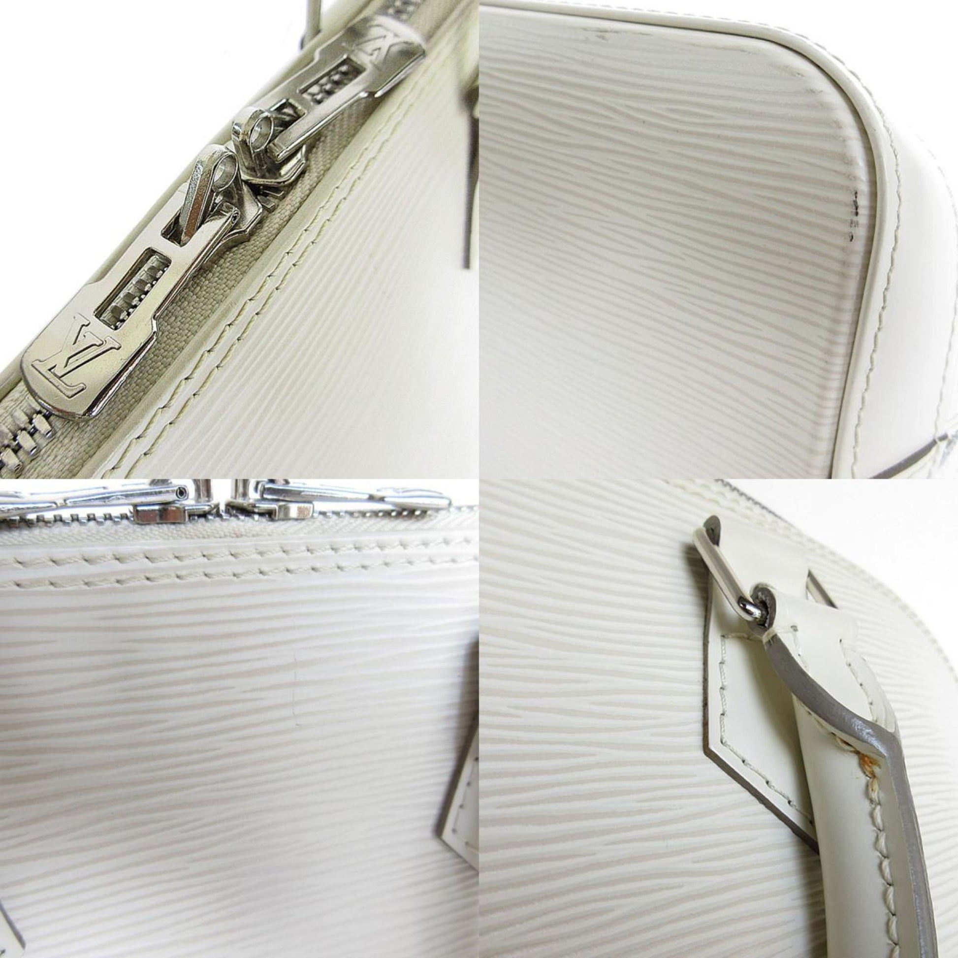 Louis Vuitton Alma, White, Leather, handbag