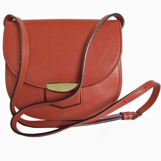 Céline Trotteur, Brown, Leather, shoulder