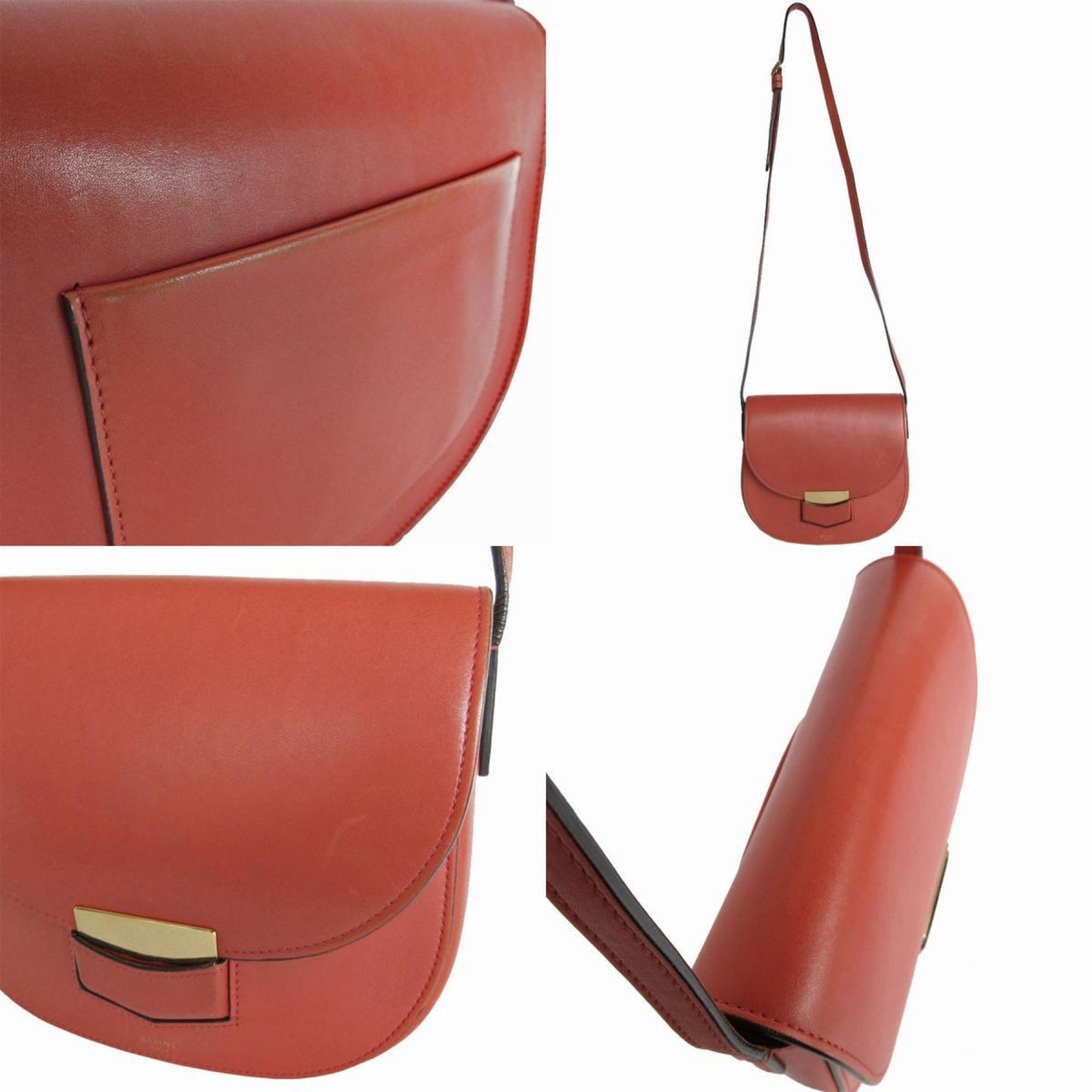 Céline Trotteur, Brown, Leather, shoulder