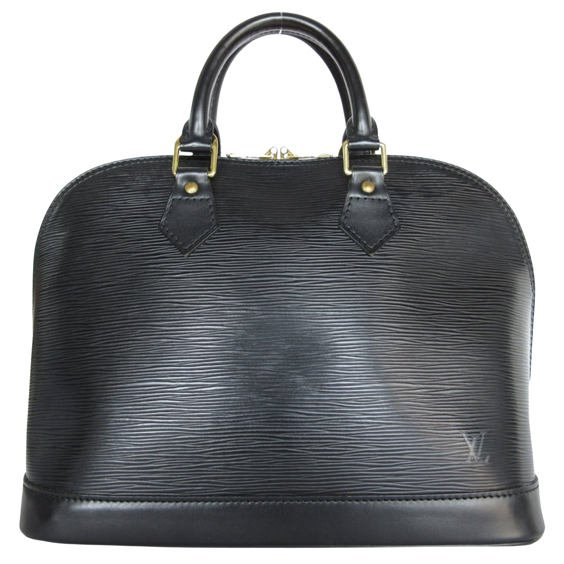 Louis Vuitton Alma, Black, Leather, handbag