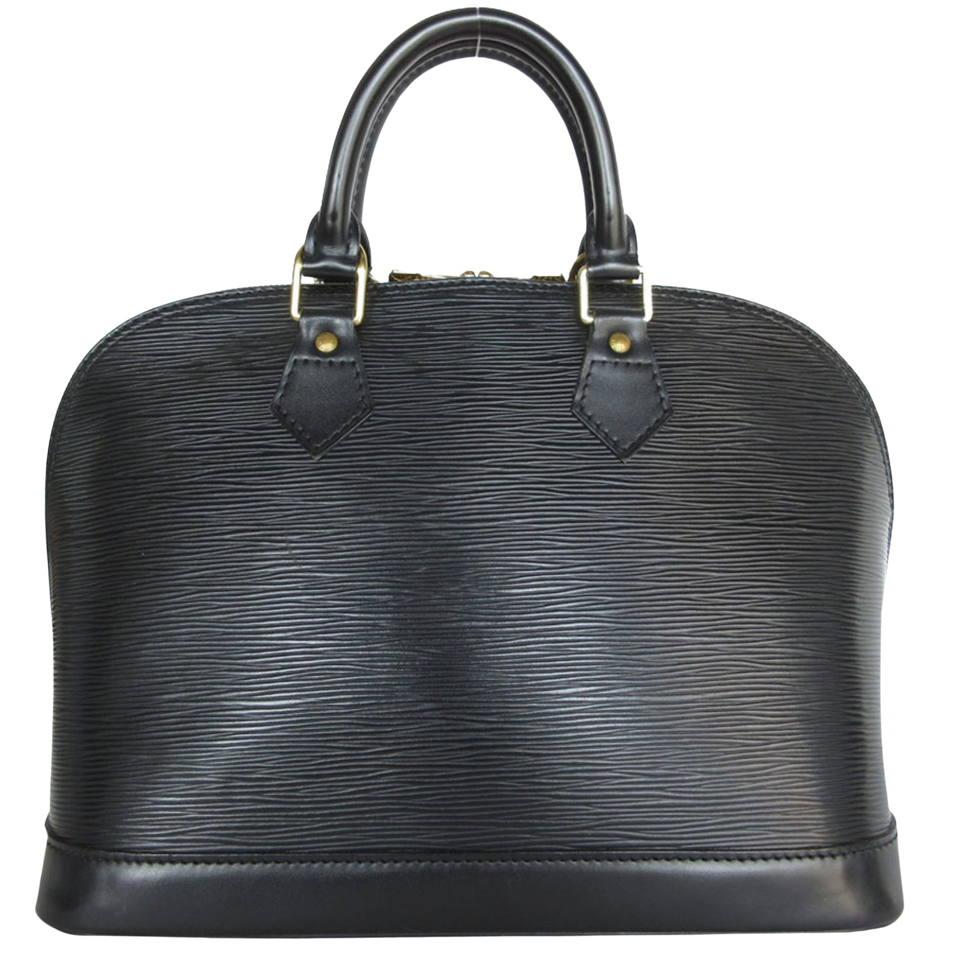 Louis Vuitton Alma, Black, Leather, handbag