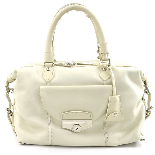 Louis Vuitton Boston, White, Leather, handbag
