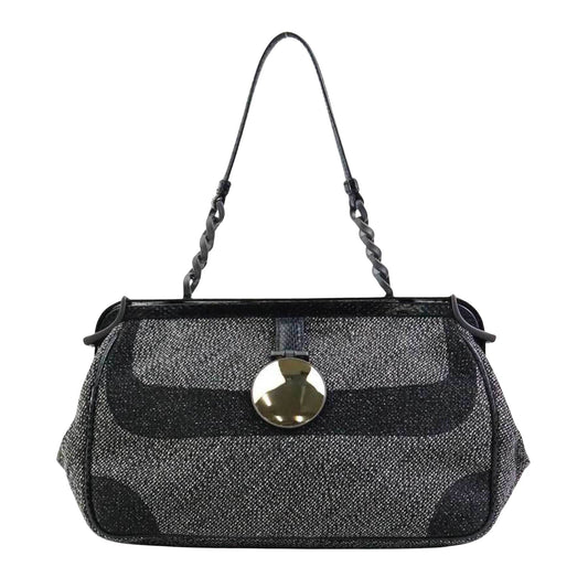 Bottega Veneta, Black, Canvas, handbag