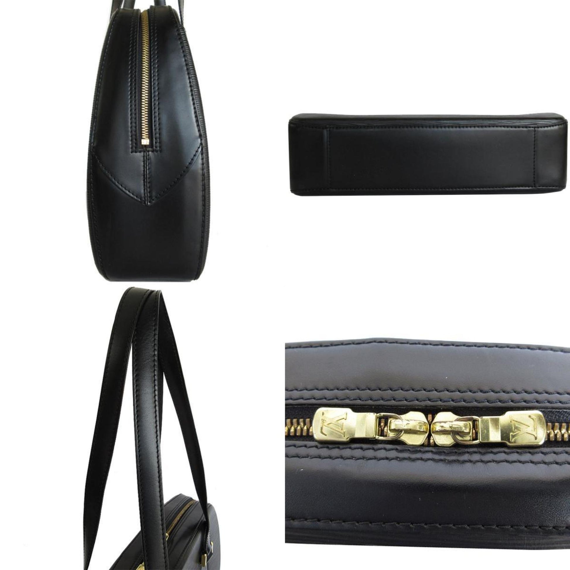 Louis Vuitton Voltaire, Black, Leather, shoulder