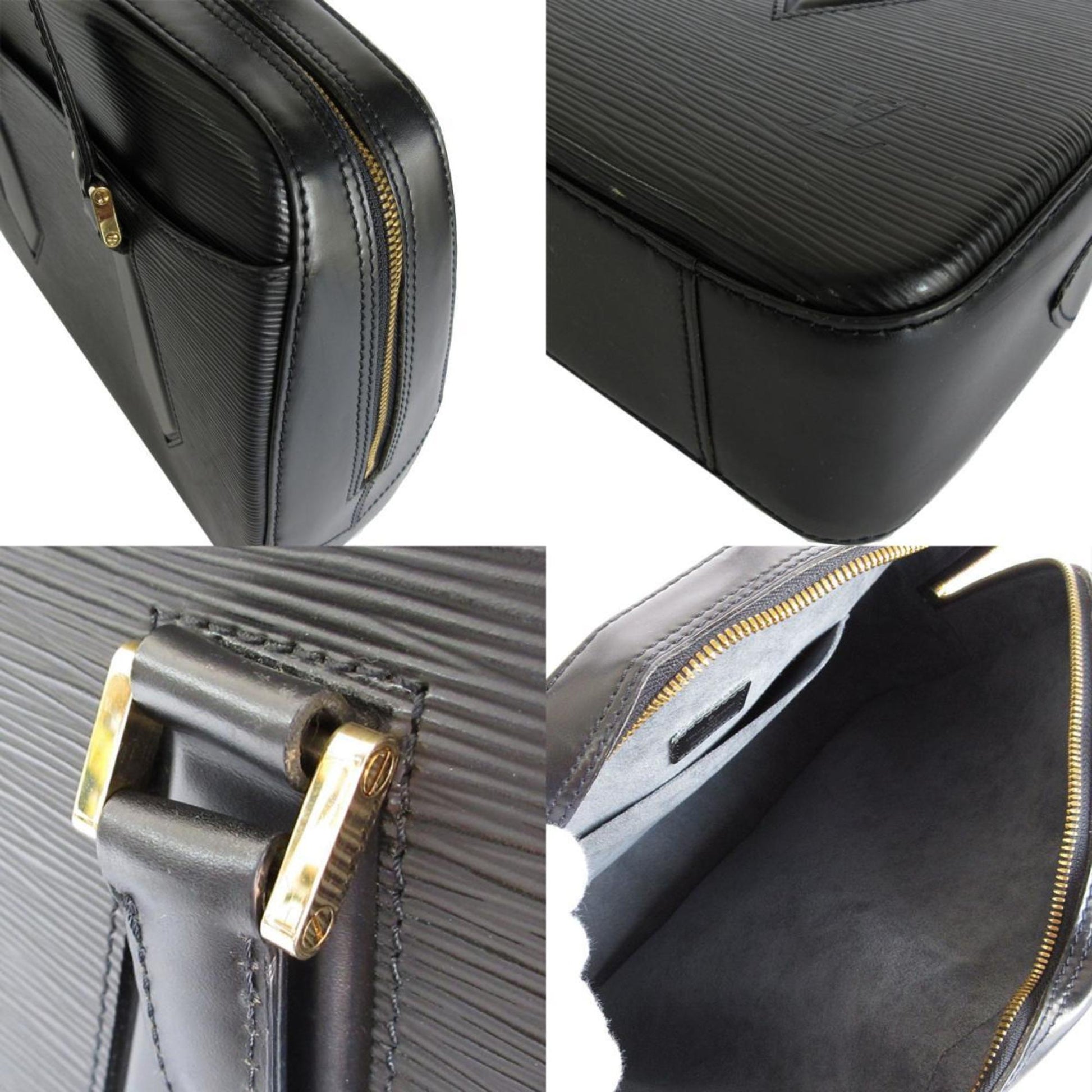 Louis Vuitton Voltaire, Black, Leather, shoulder