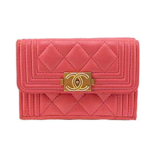 Chanel Boy, Pink, Leather, wallet