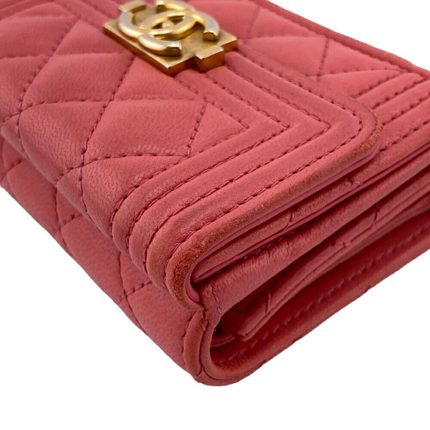 Chanel Boy, Pink, Leather, wallet