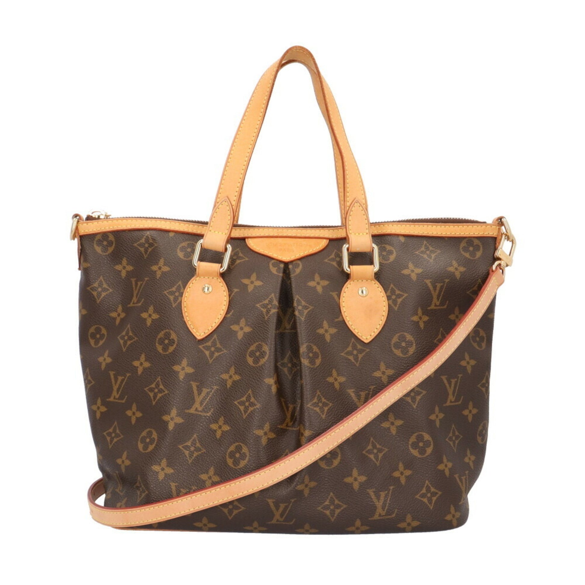 Louis Vuitton Palermo, Brown, Canvas, tote