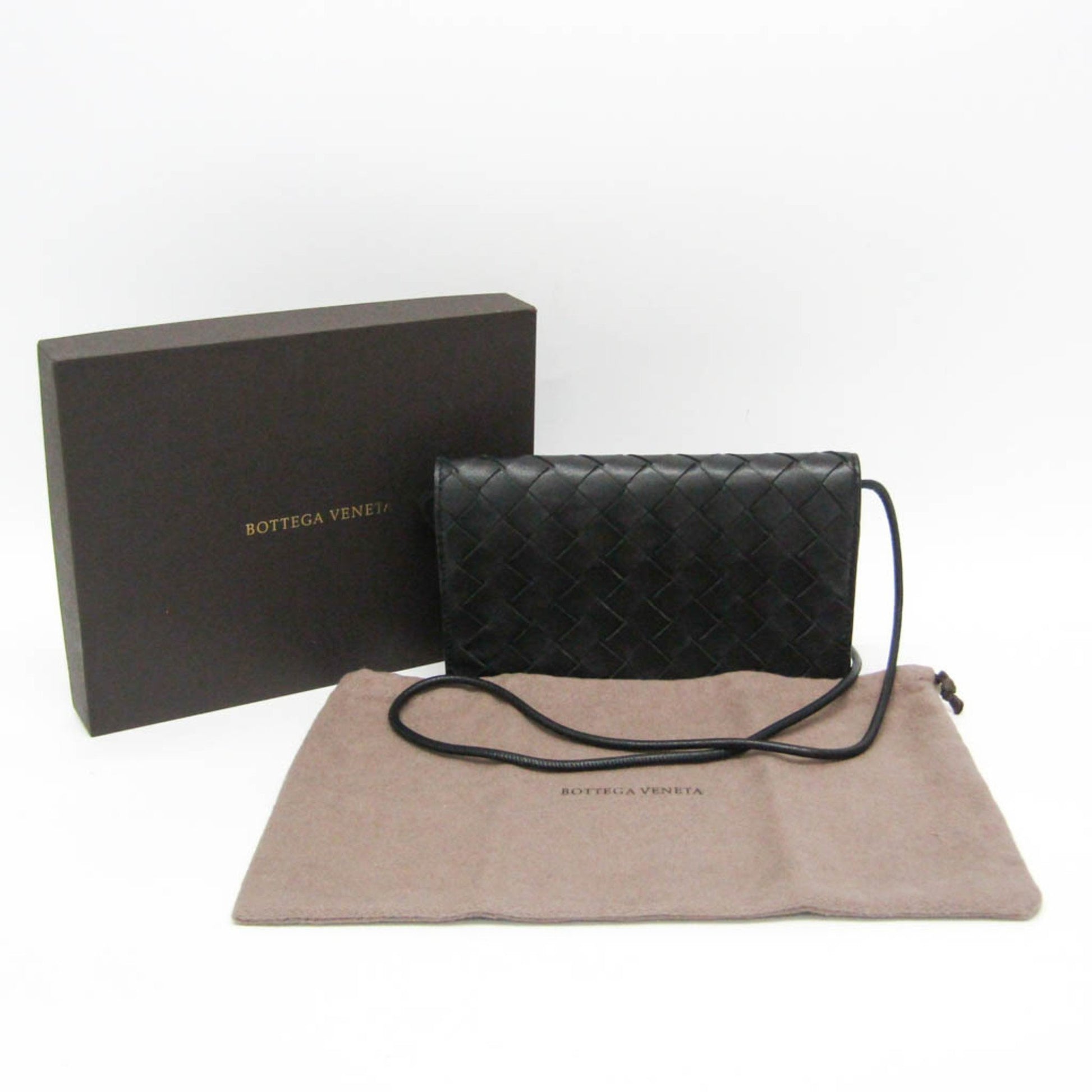 Bottega Veneta Intrecciato, Black, Leather, wallet