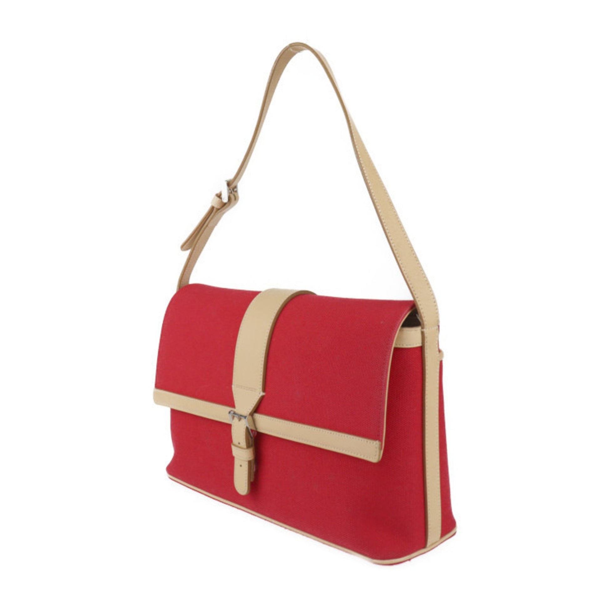 Burberry, Red, Canvas, shoulder