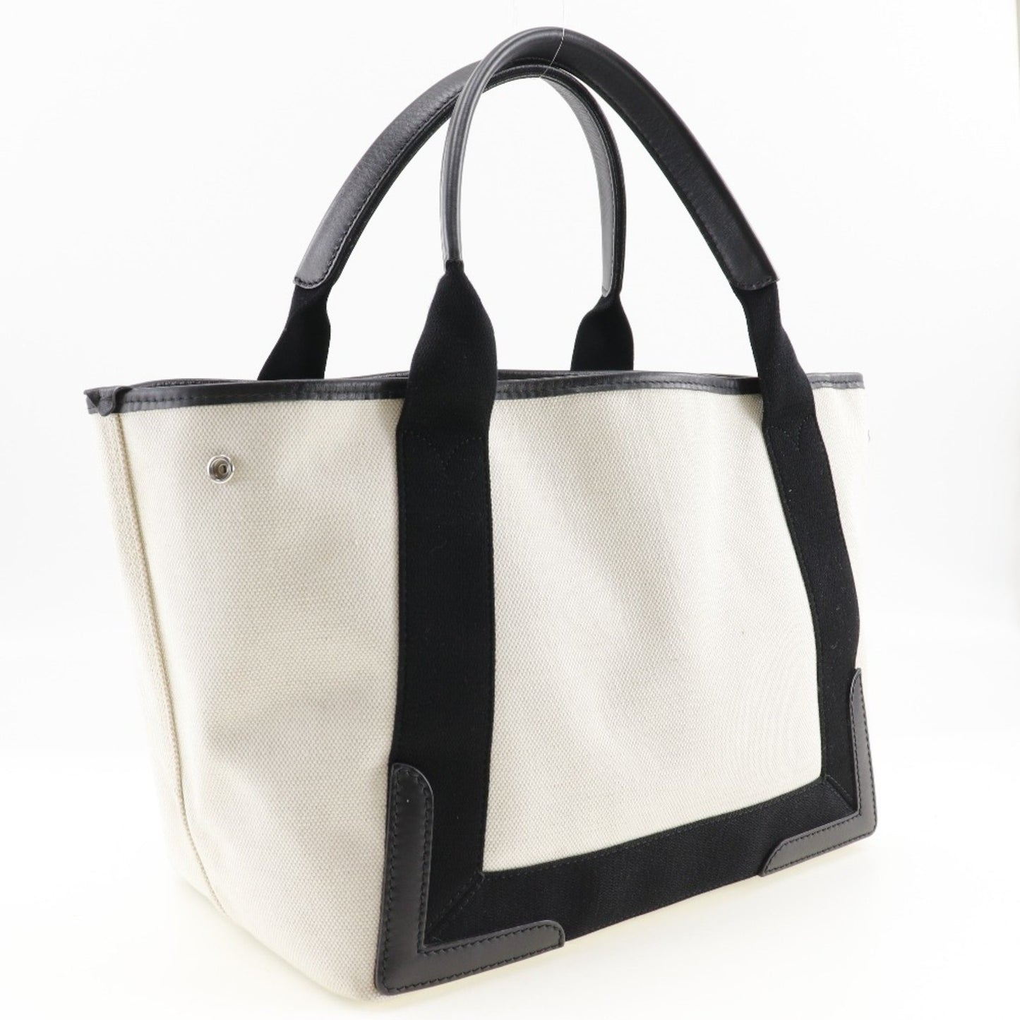 Balenciaga Navy Cabas, White, Canvas, tote