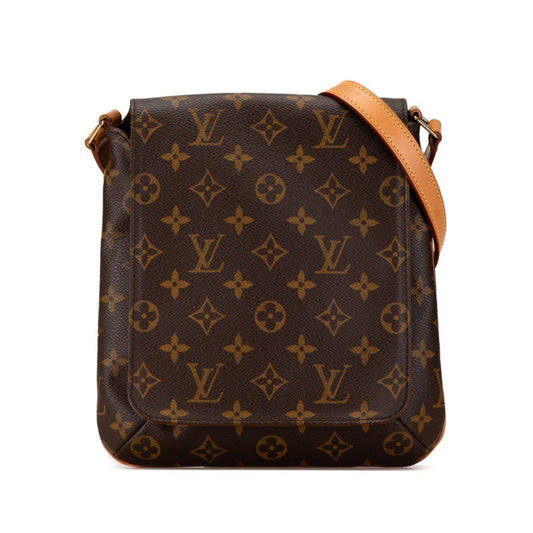 Louis Vuitton Musette Salsa, Brown, Canvas, shoulder