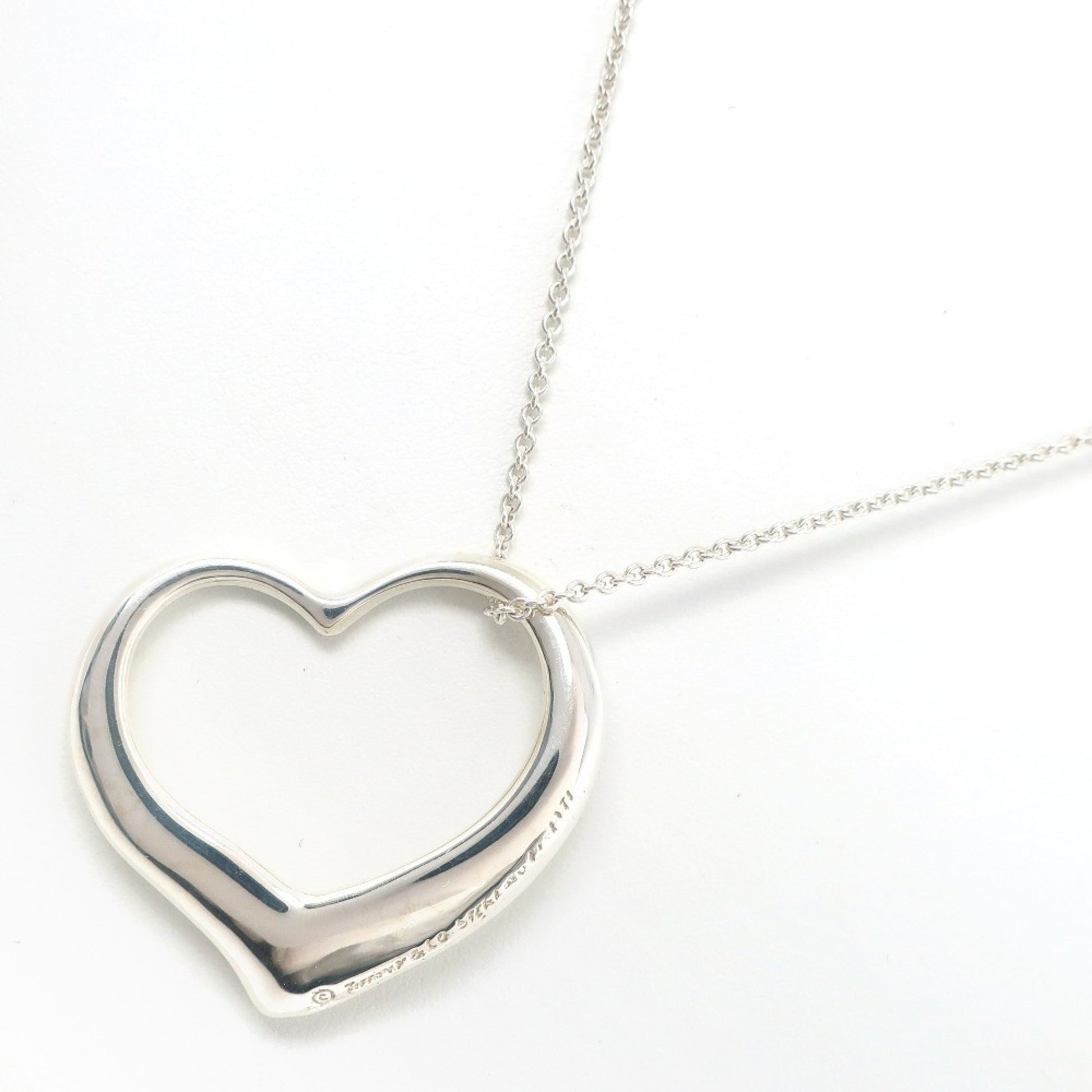 Tiffany & Co Open Heart, Silver, Silver, necklace