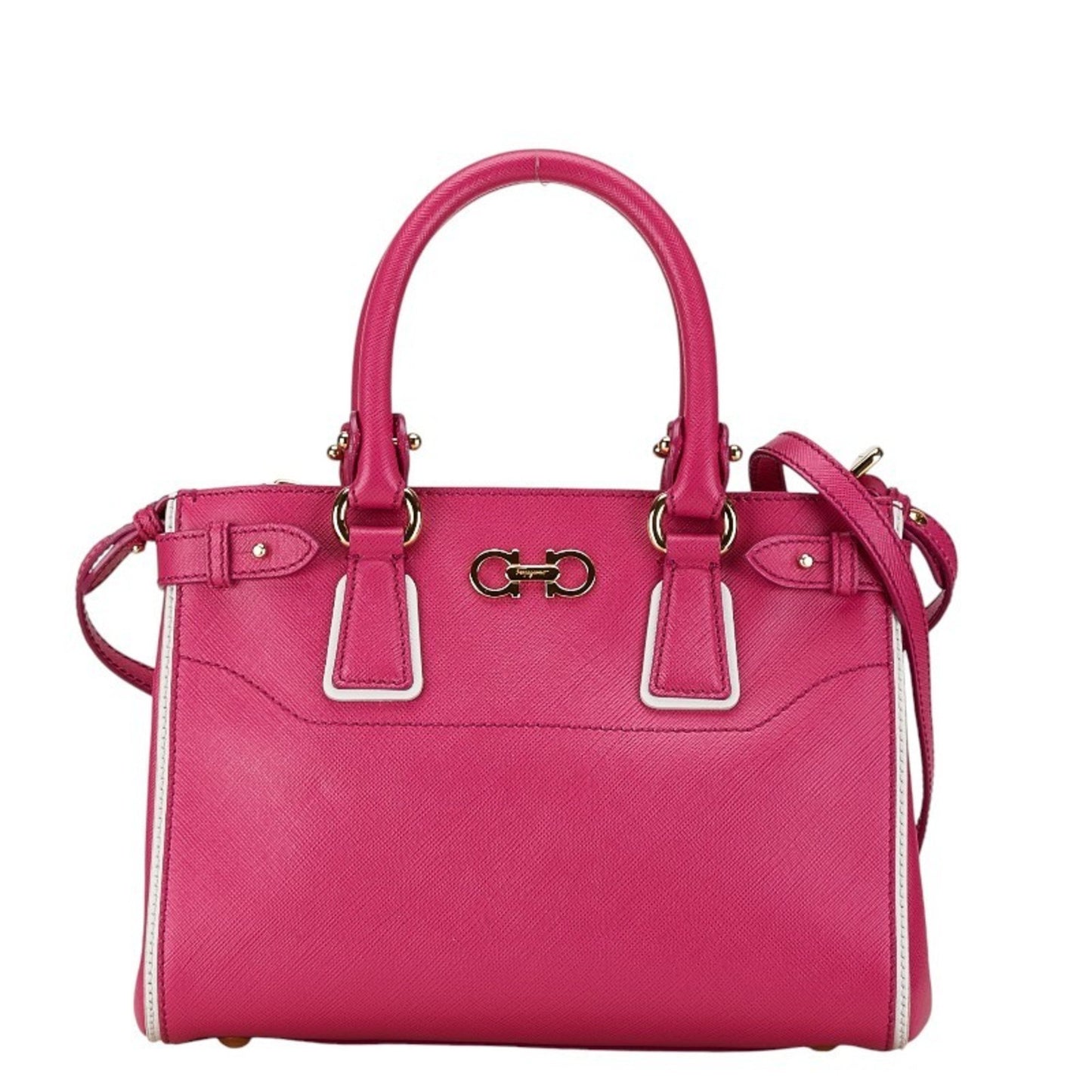 Salvatore Ferragamo Gancini, Pink, Leather, handbag