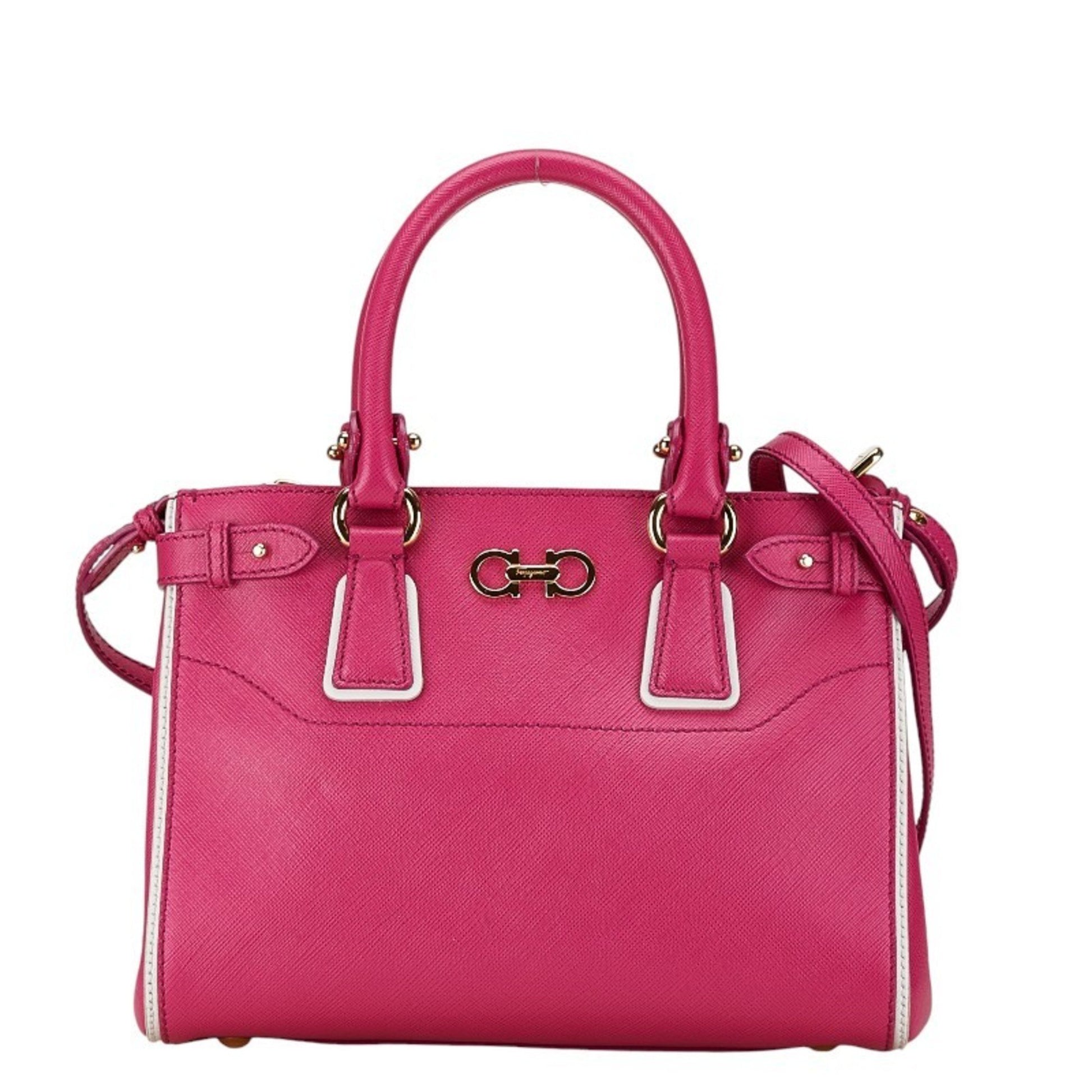 Salvatore Ferragamo Gancini, Pink, Leather, handbag