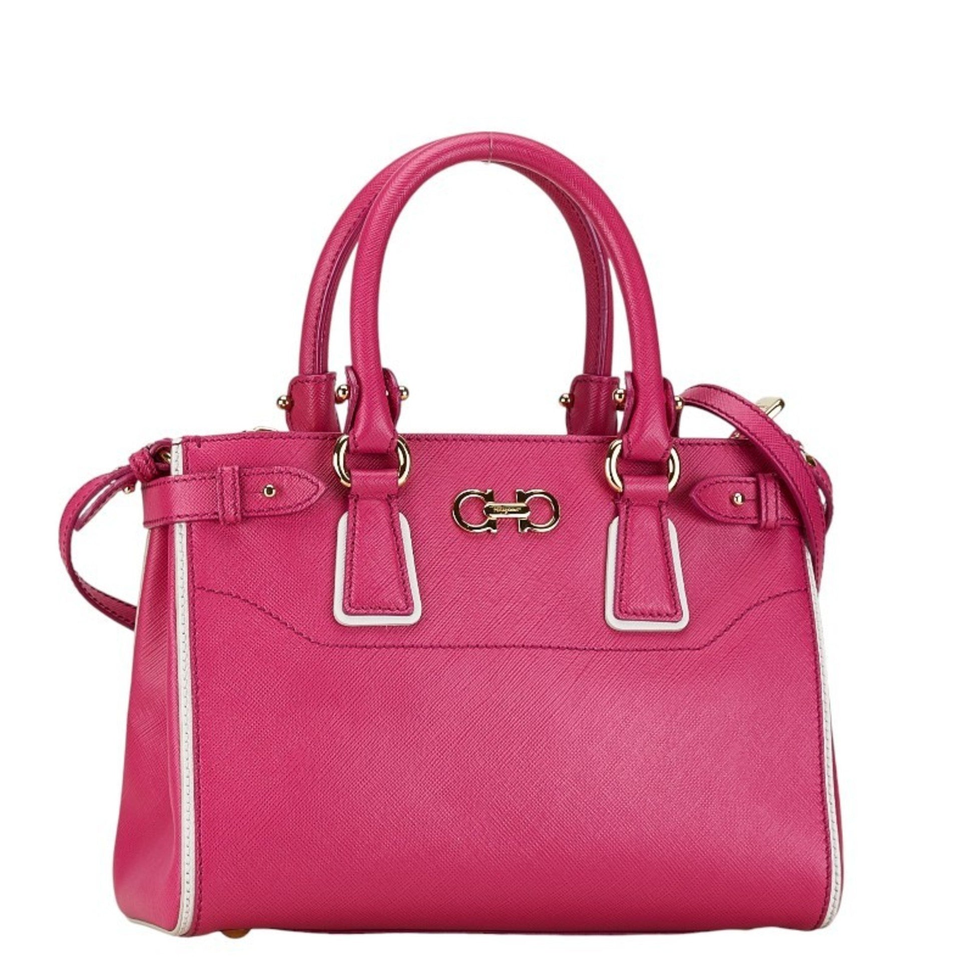 Salvatore Ferragamo Gancini, Pink, Leather, handbag