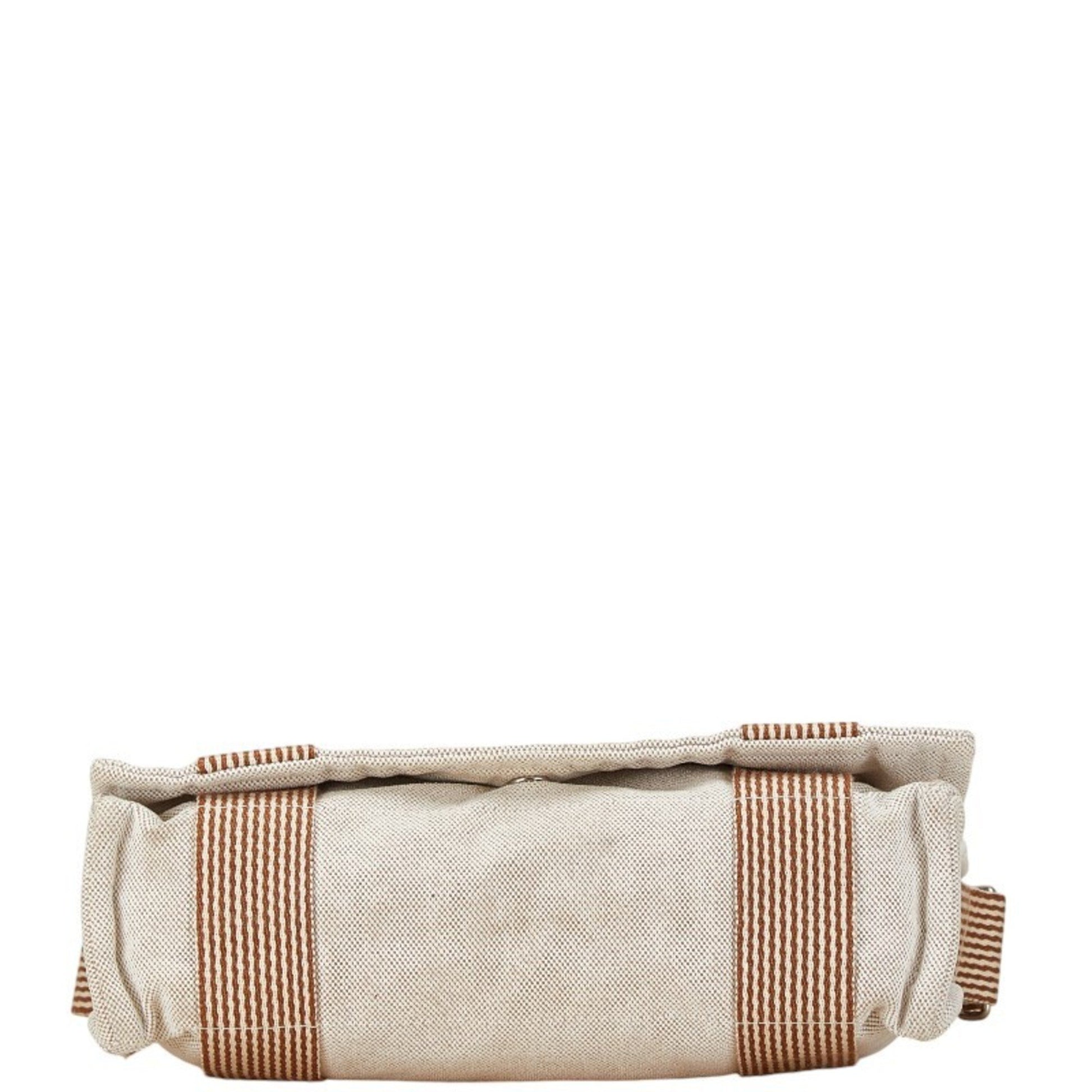 Hermès Fourre tout, Beige, Canvas, shoulder