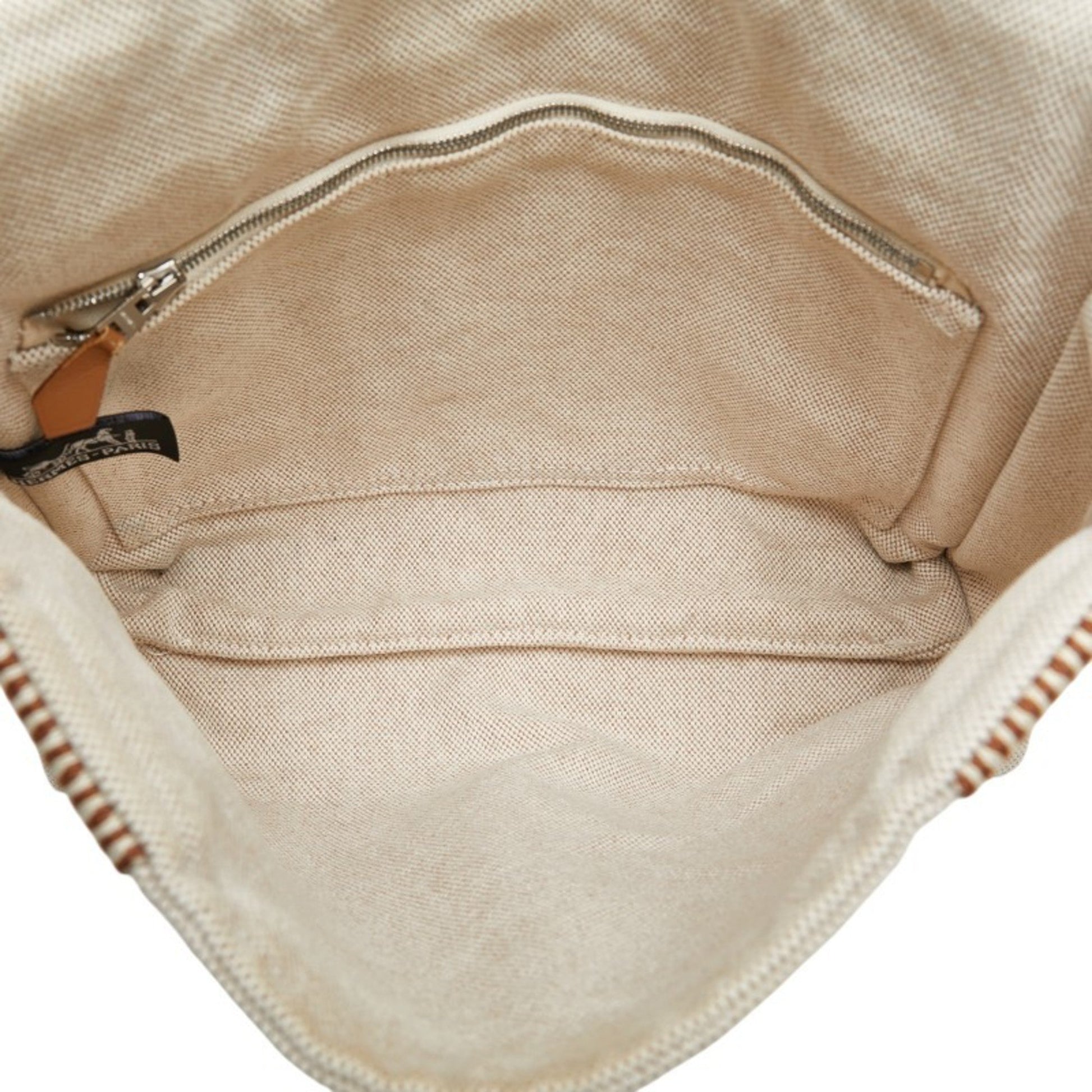 Hermès Fourre tout, Beige, Canvas, shoulder